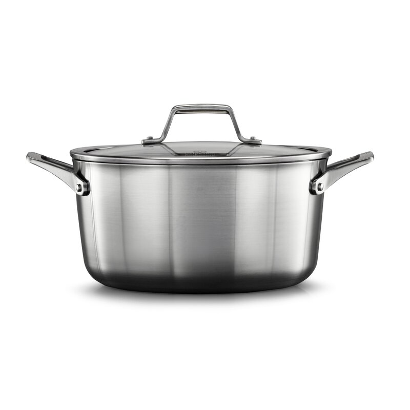 Calphalon 6 Qt Stainless Steel Stock Pot With Lid Wayfair 